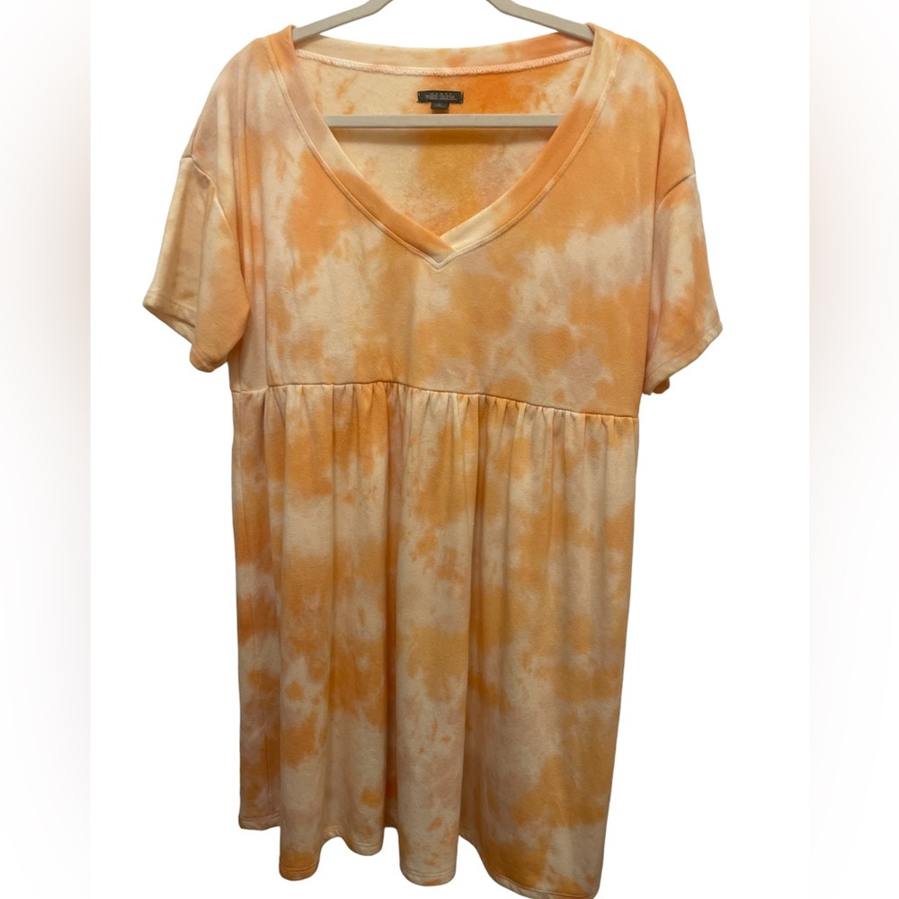 Wild Fable Orange and White Tie Dye Dress Size M